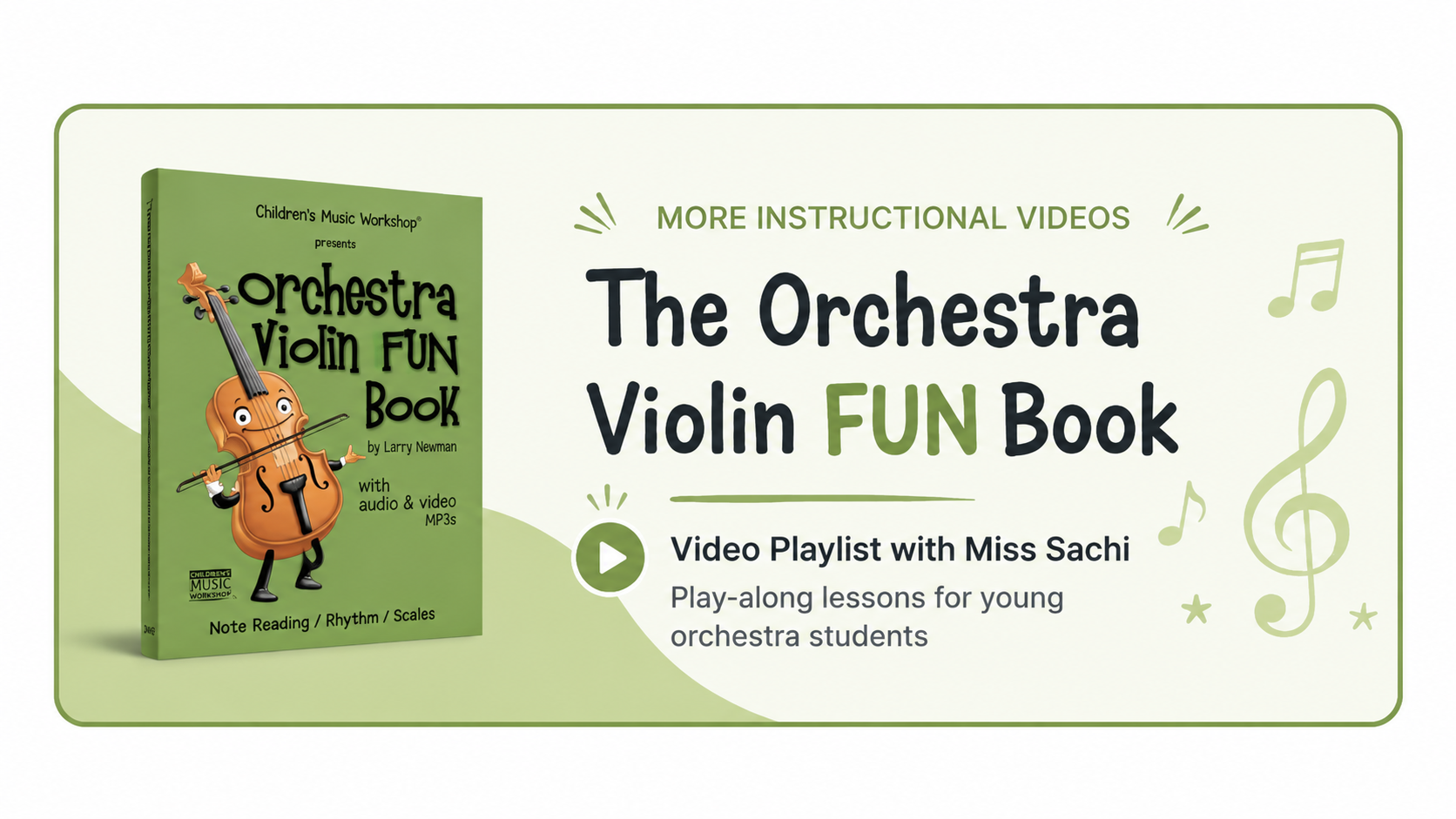 The Orchestra Violin Fun Book video playlist graphic