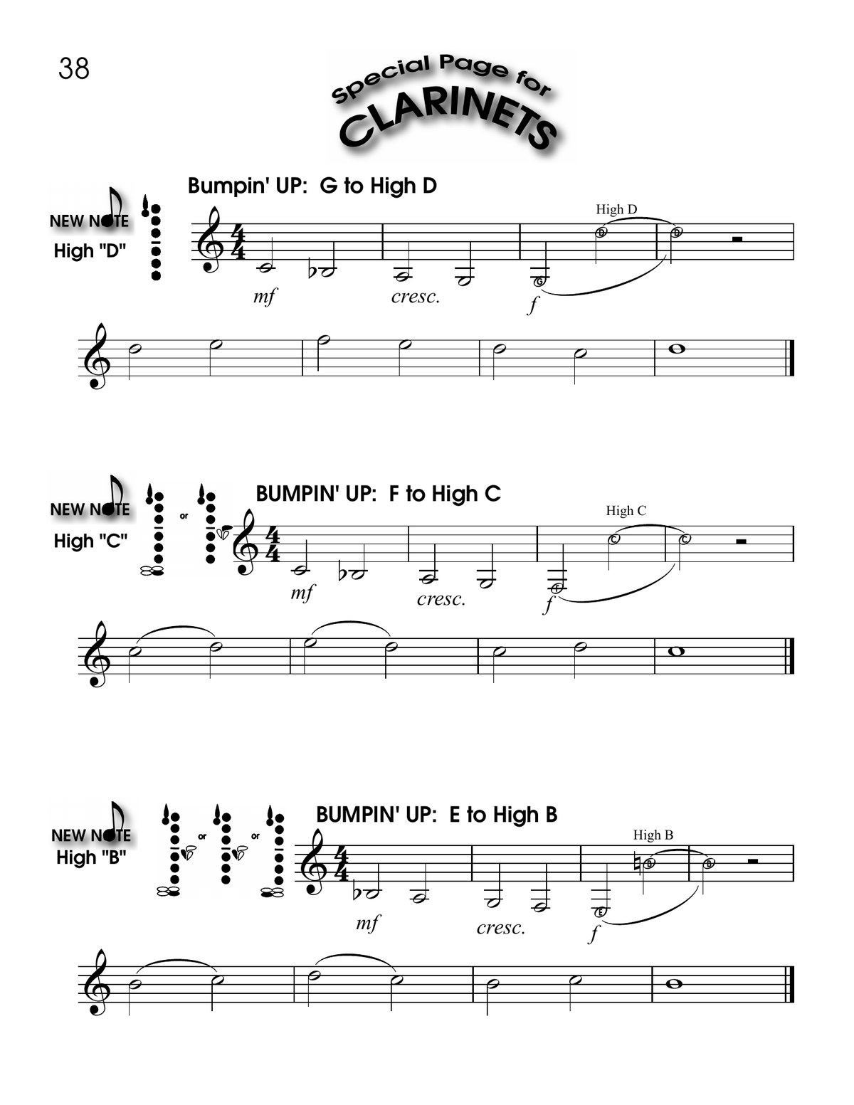 Upper register clarinet exercises