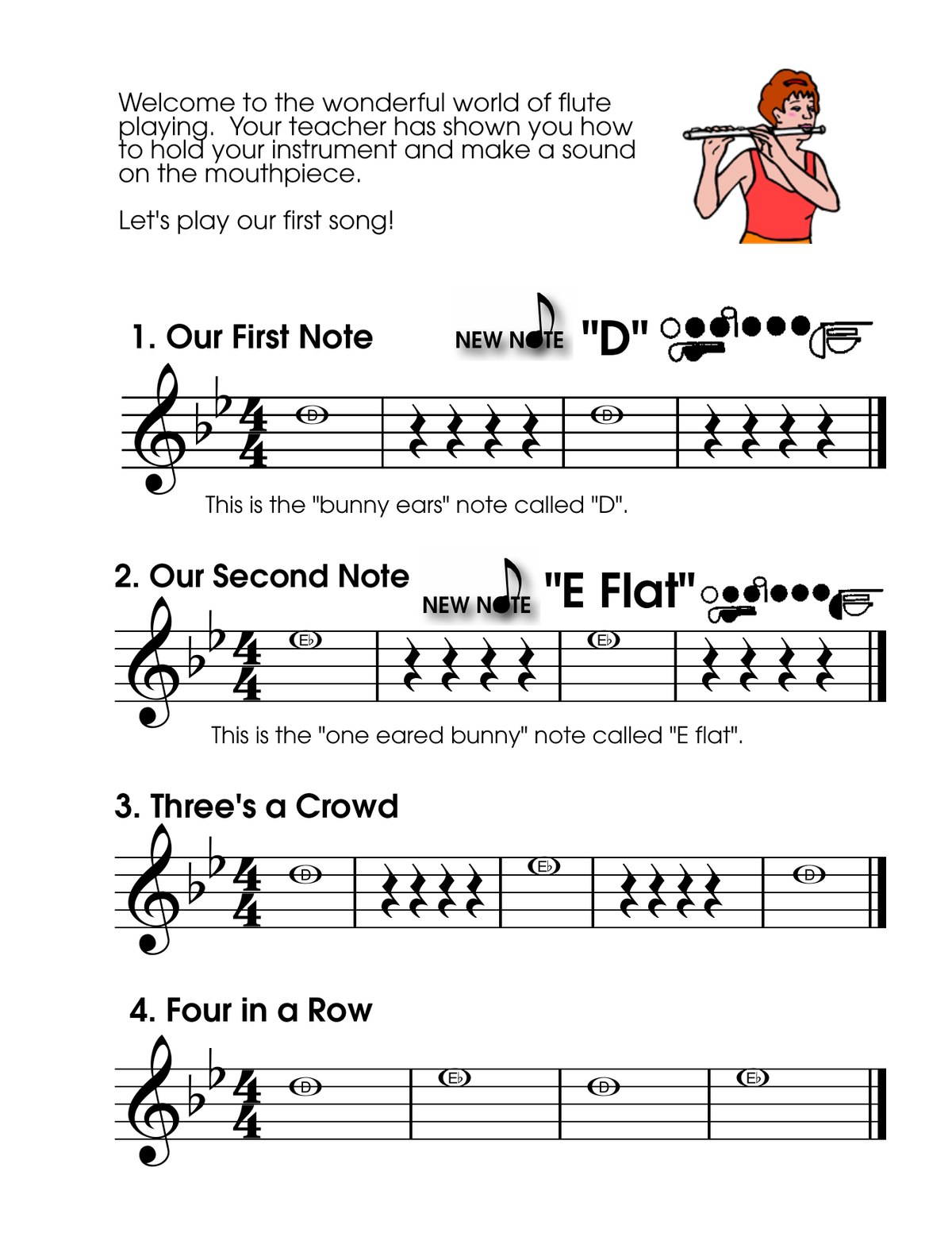 First notes D and E flat