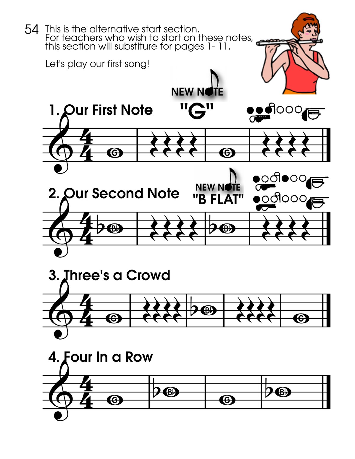 Alternate flute beginning