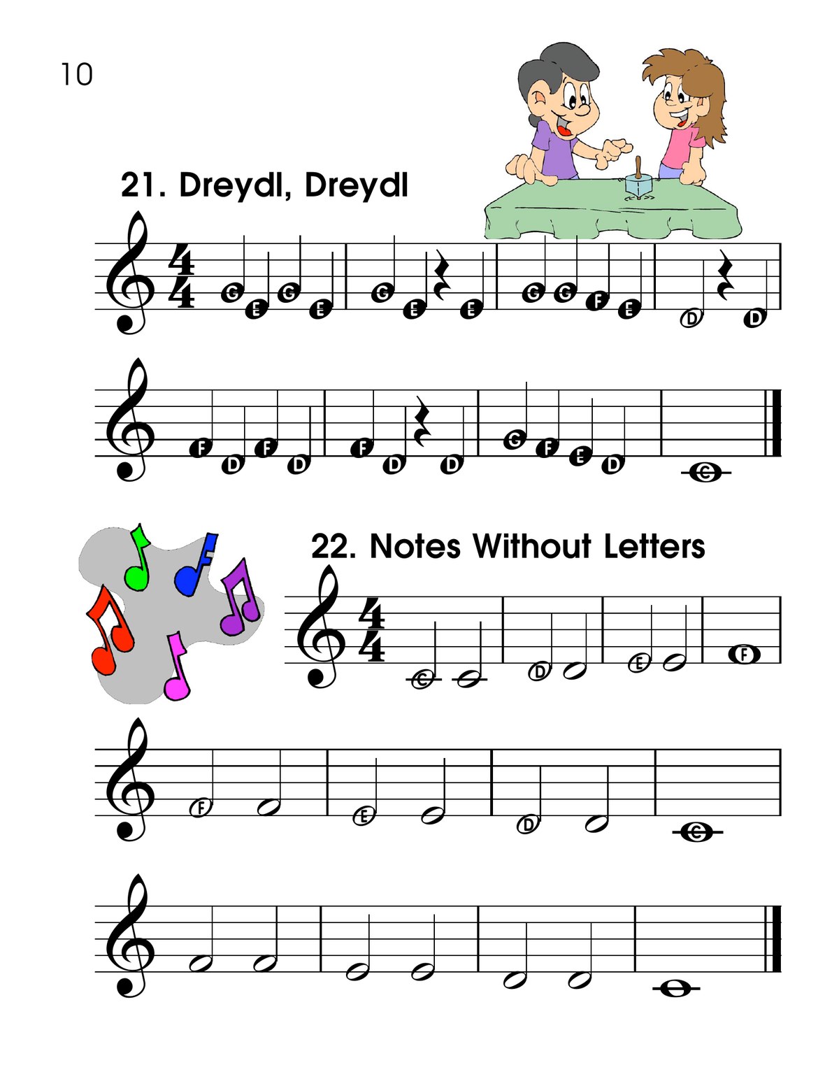 Notes Without Letters page from The Beginning Band Fun Book