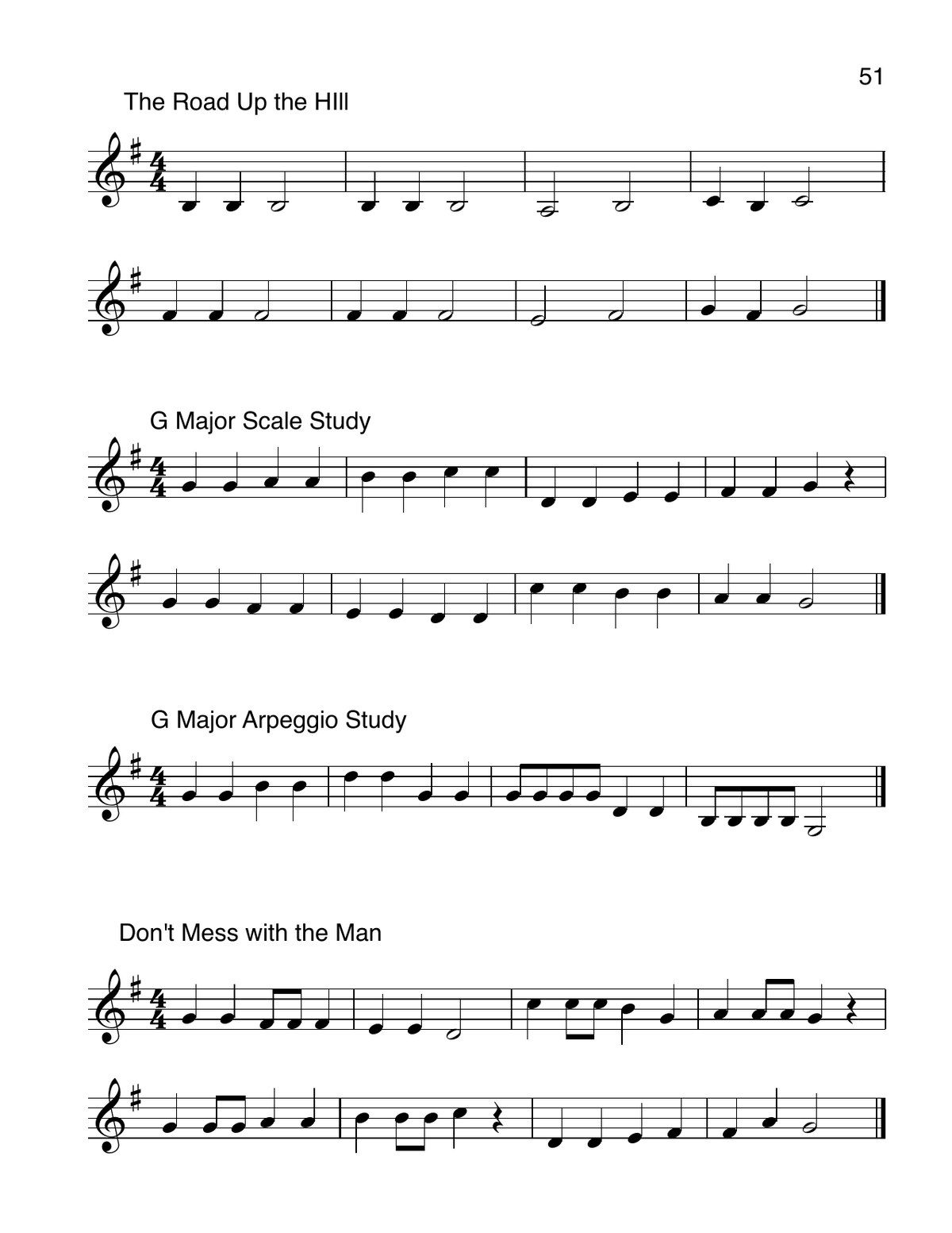 G major scale and arpeggio trumpet study