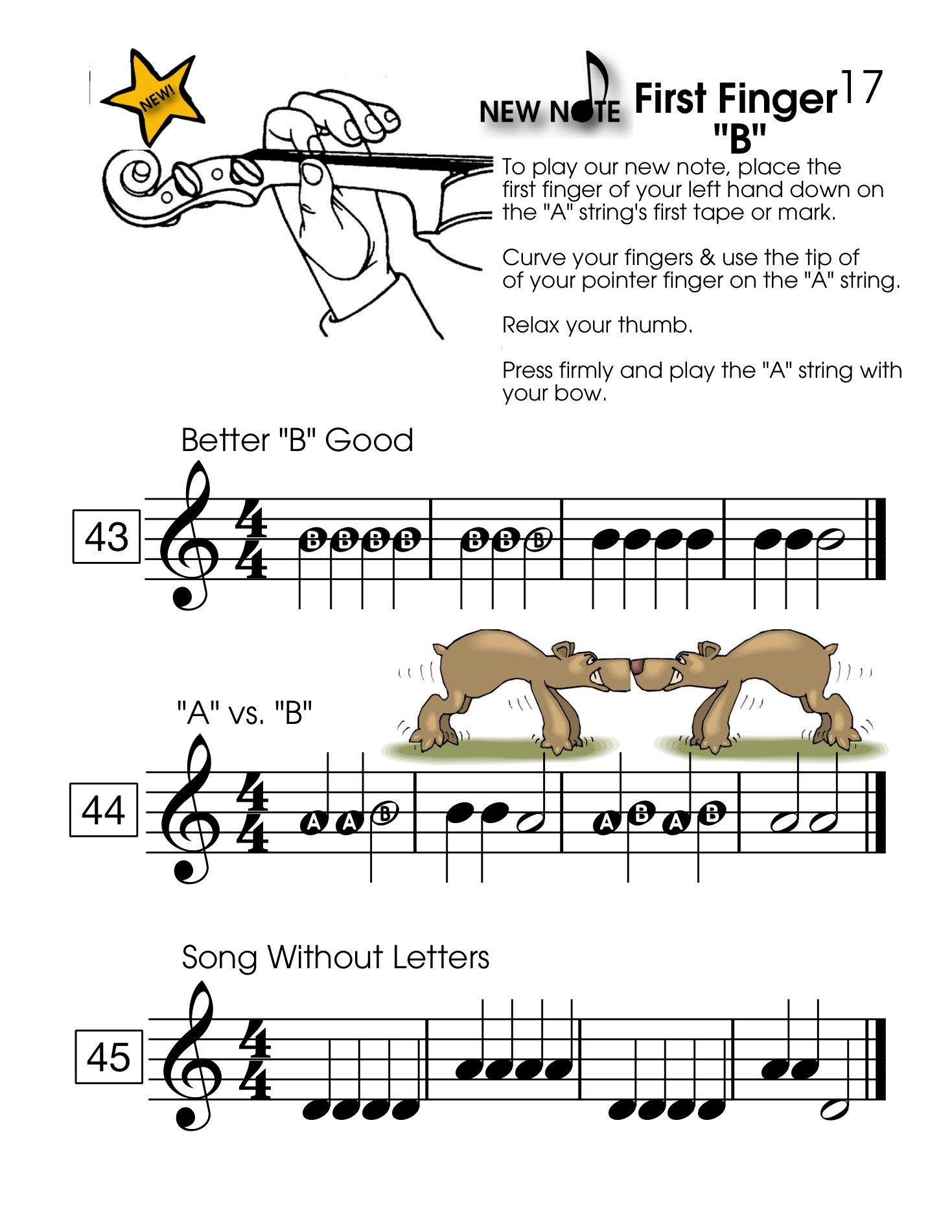 Song Without Letters violin reading exercise