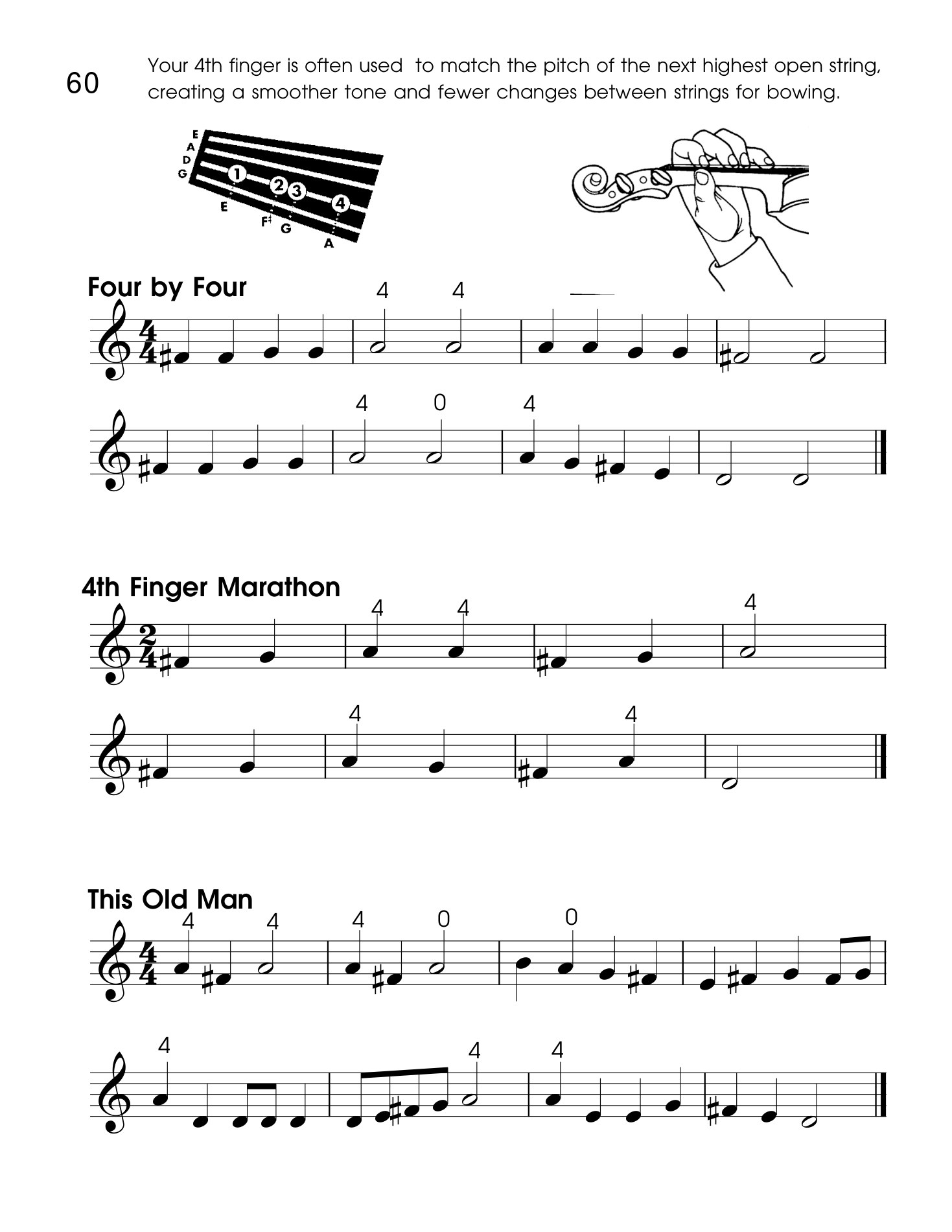 Fourth finger violin exercises