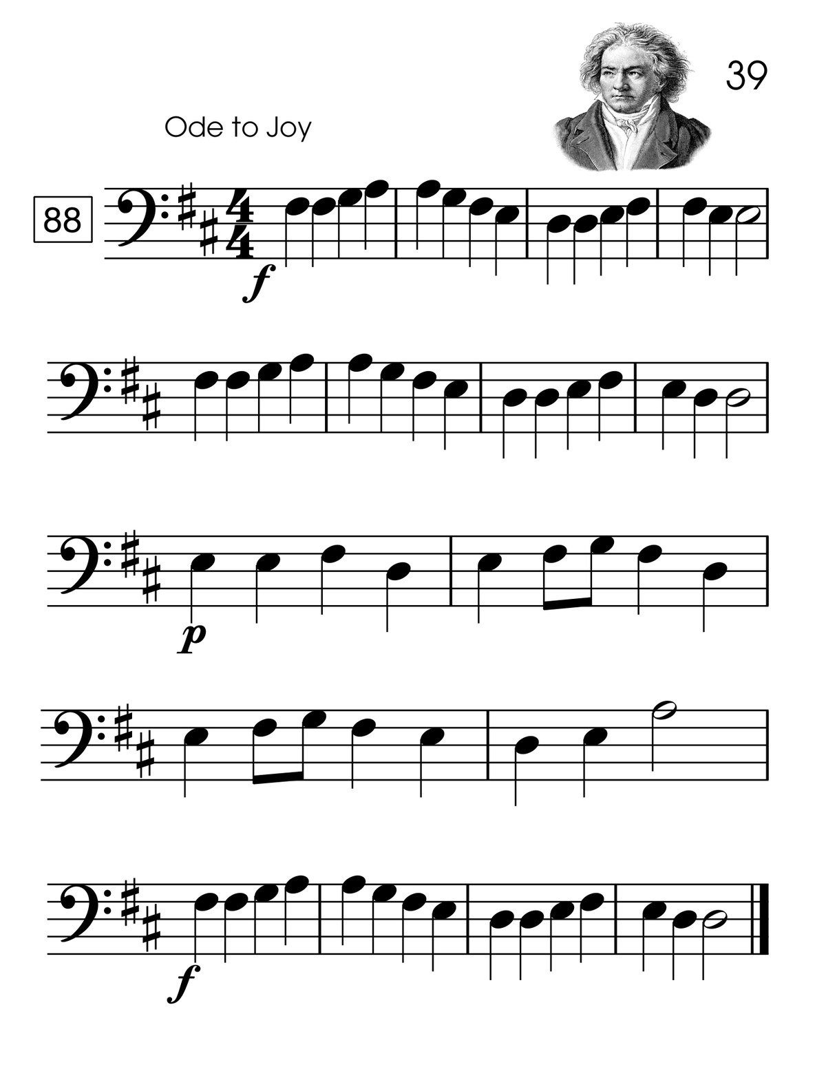 Ode to Joy for beginning cello