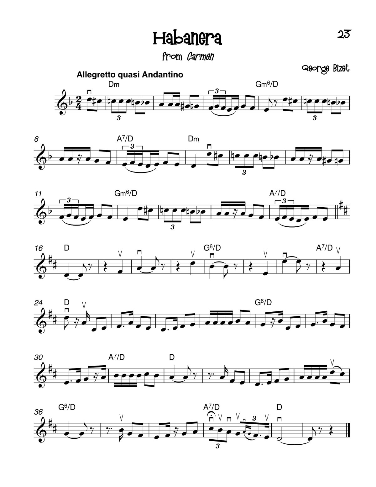 Habanera from Carmen for violin