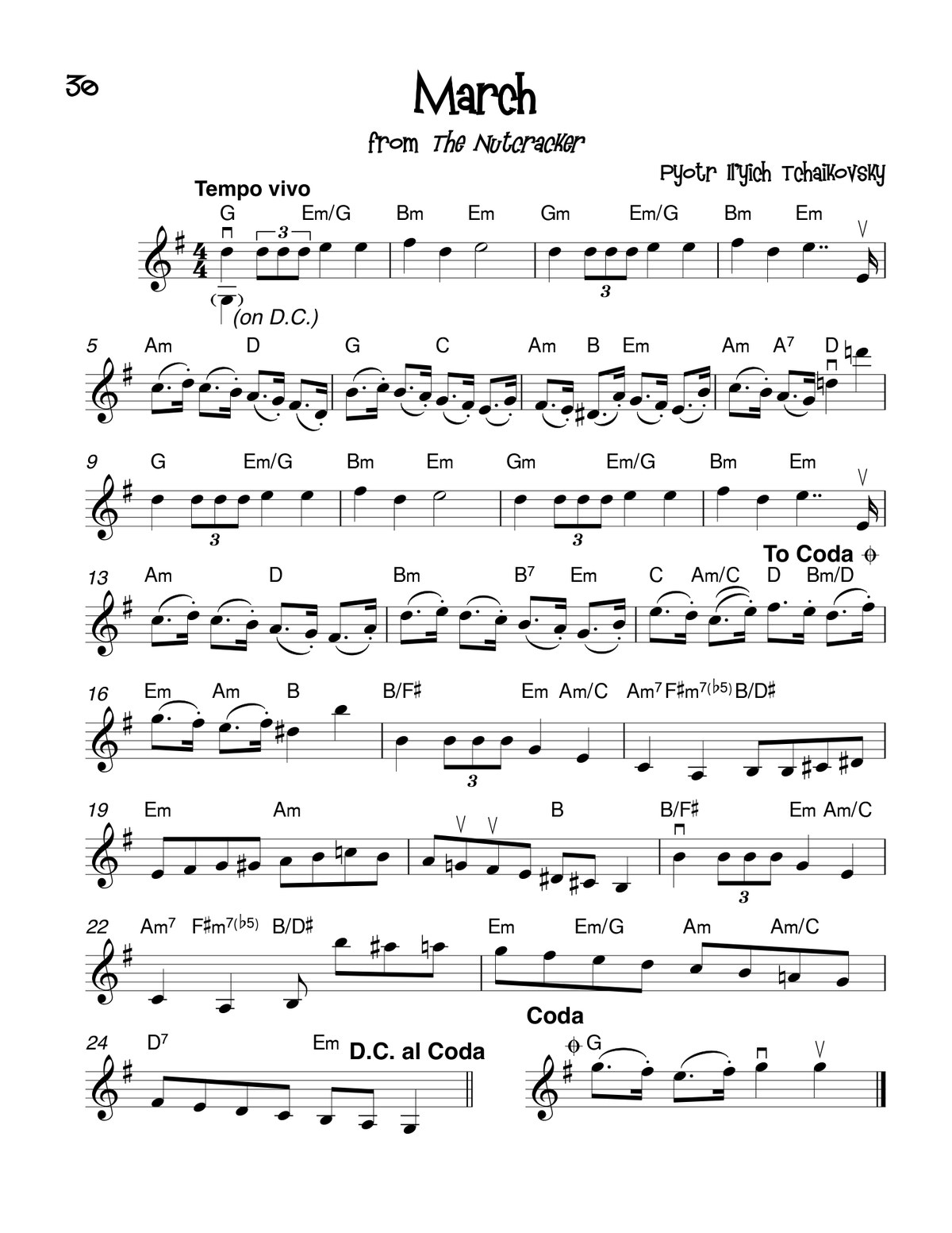 March from The Nutcracker for violin