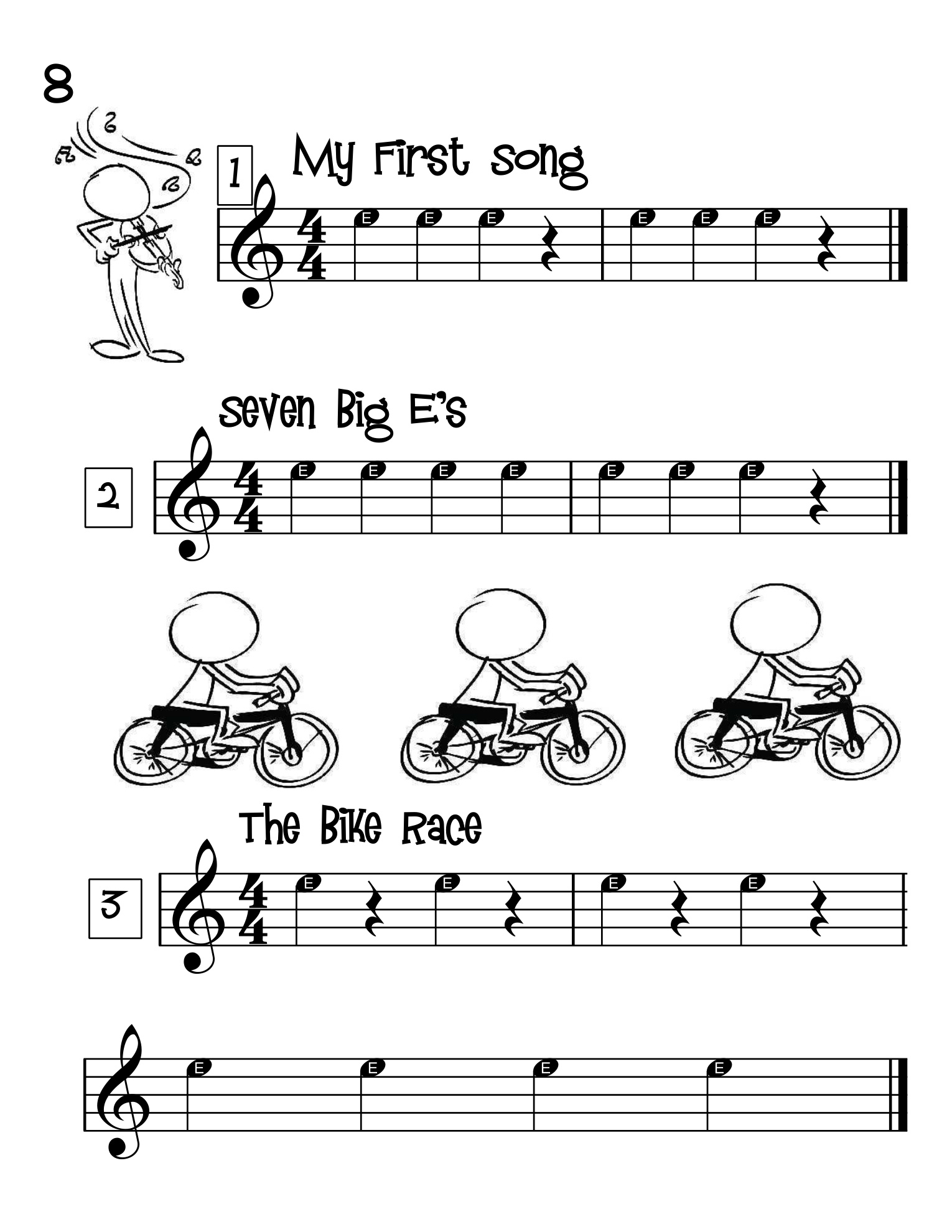 My First Song page with oversized music notation