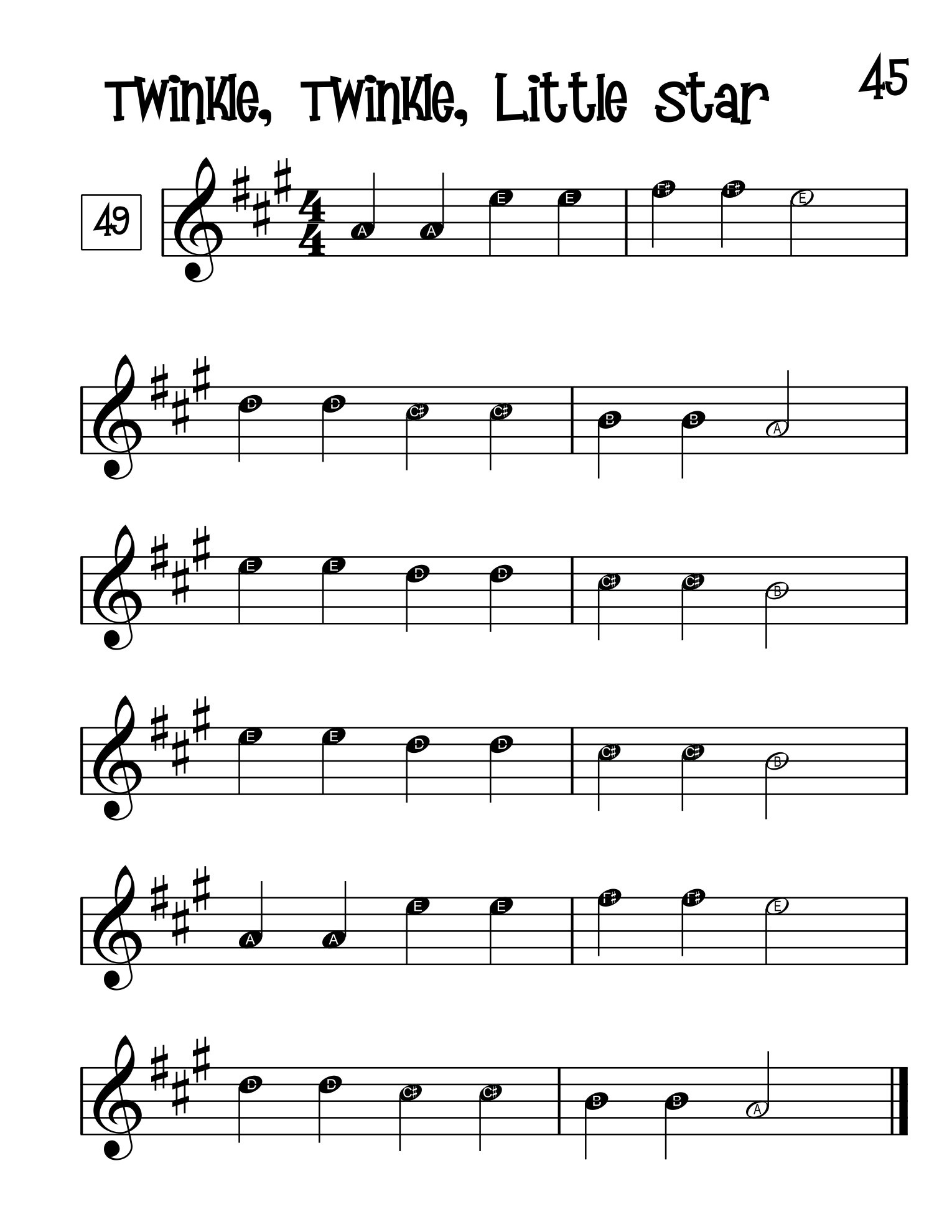 Twinkle Twinkle Little Star from My First Violin Fun Book