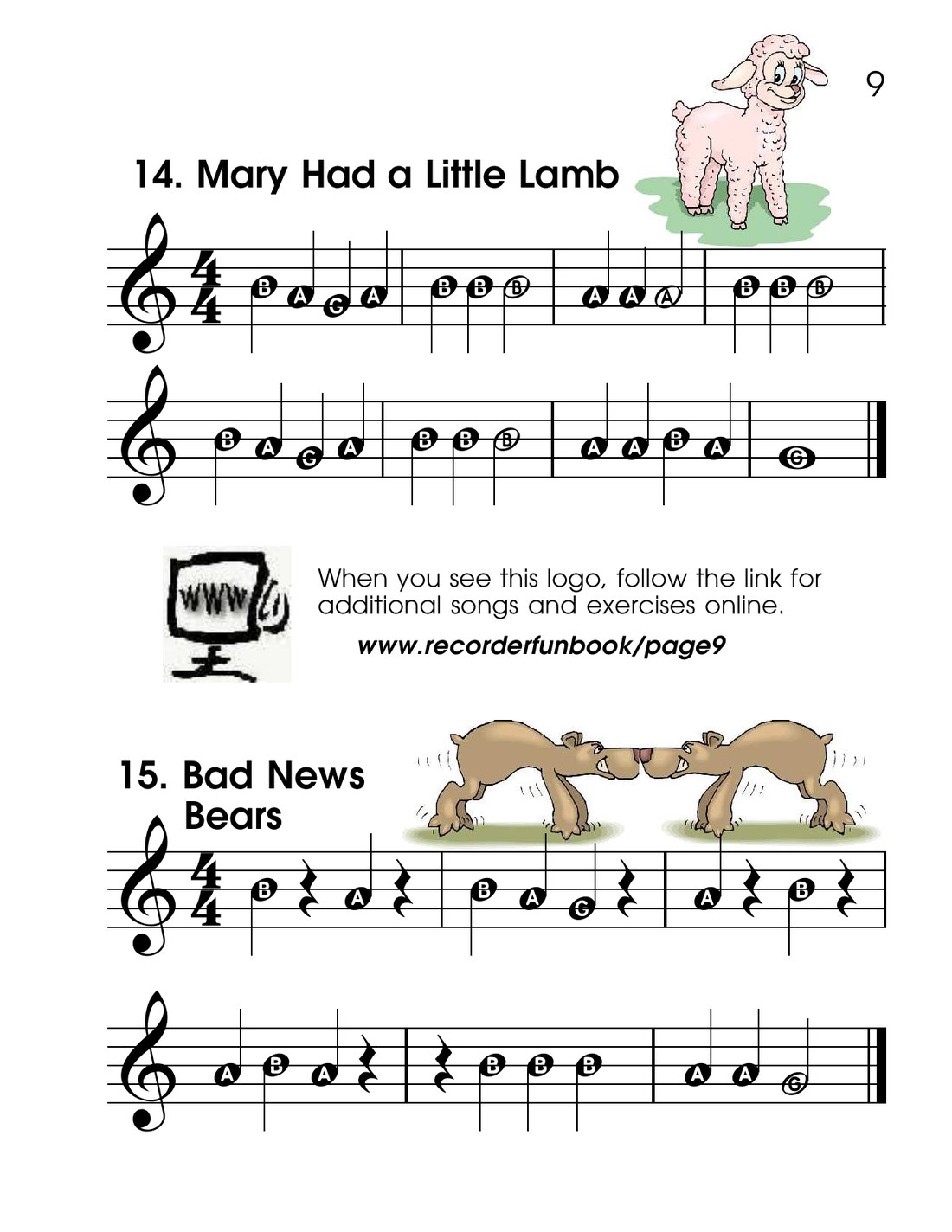 Mary Had a Little Lamb in The Recorder Fun Book