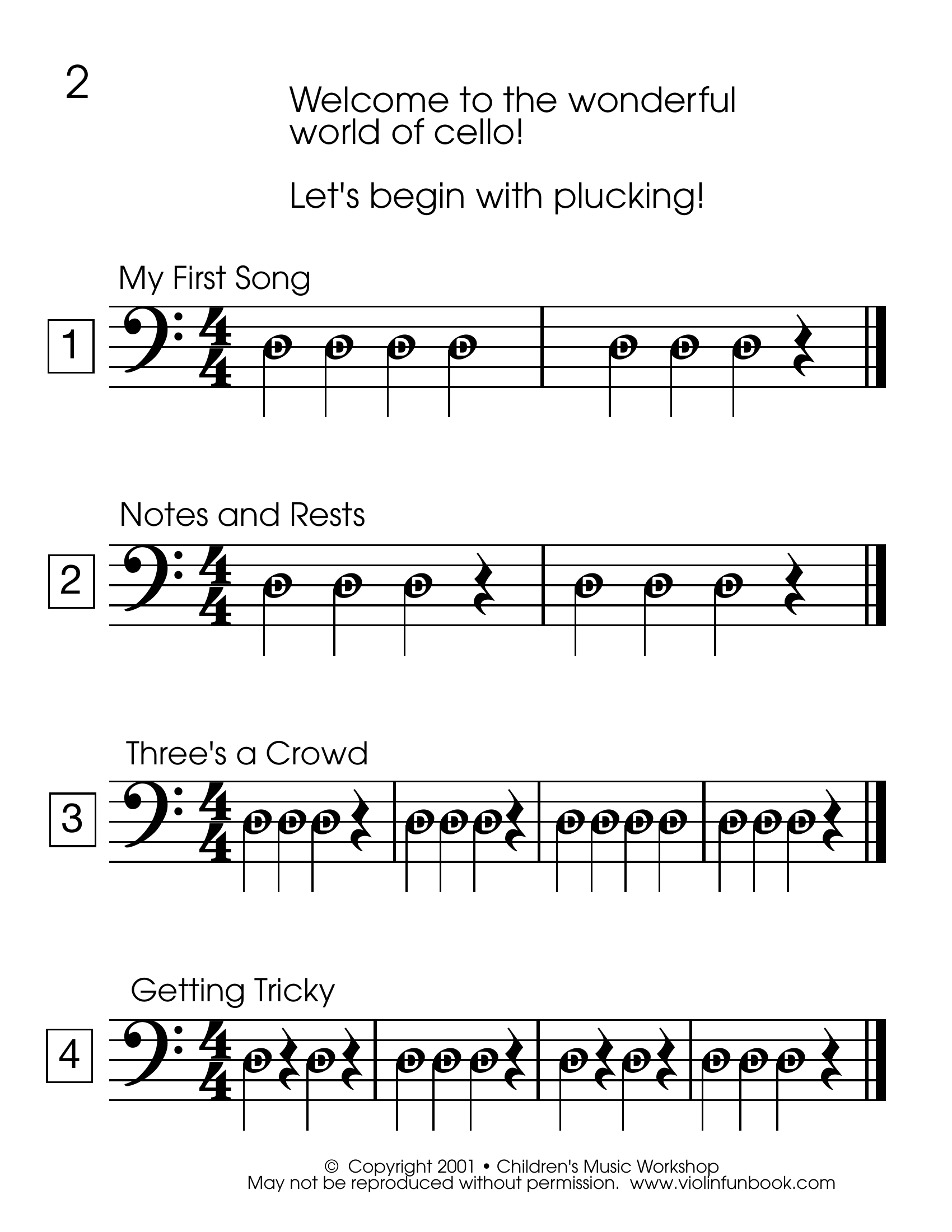 Page 2 from Best Beginning Cello Book for Kids