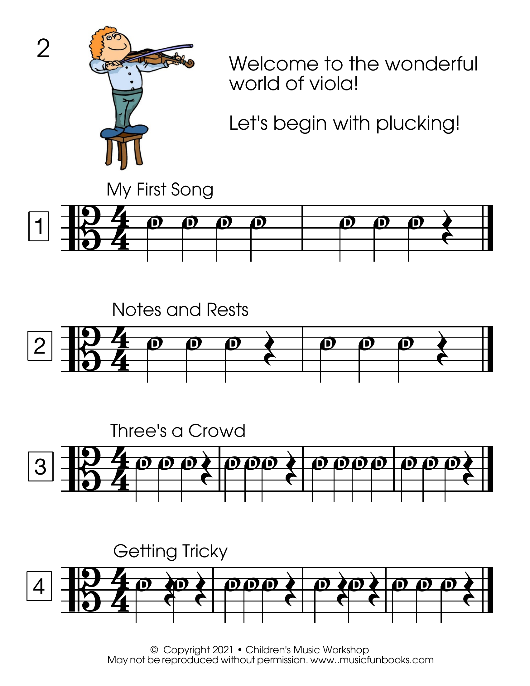Page 2 from Best Beginning Viola Book for Kids