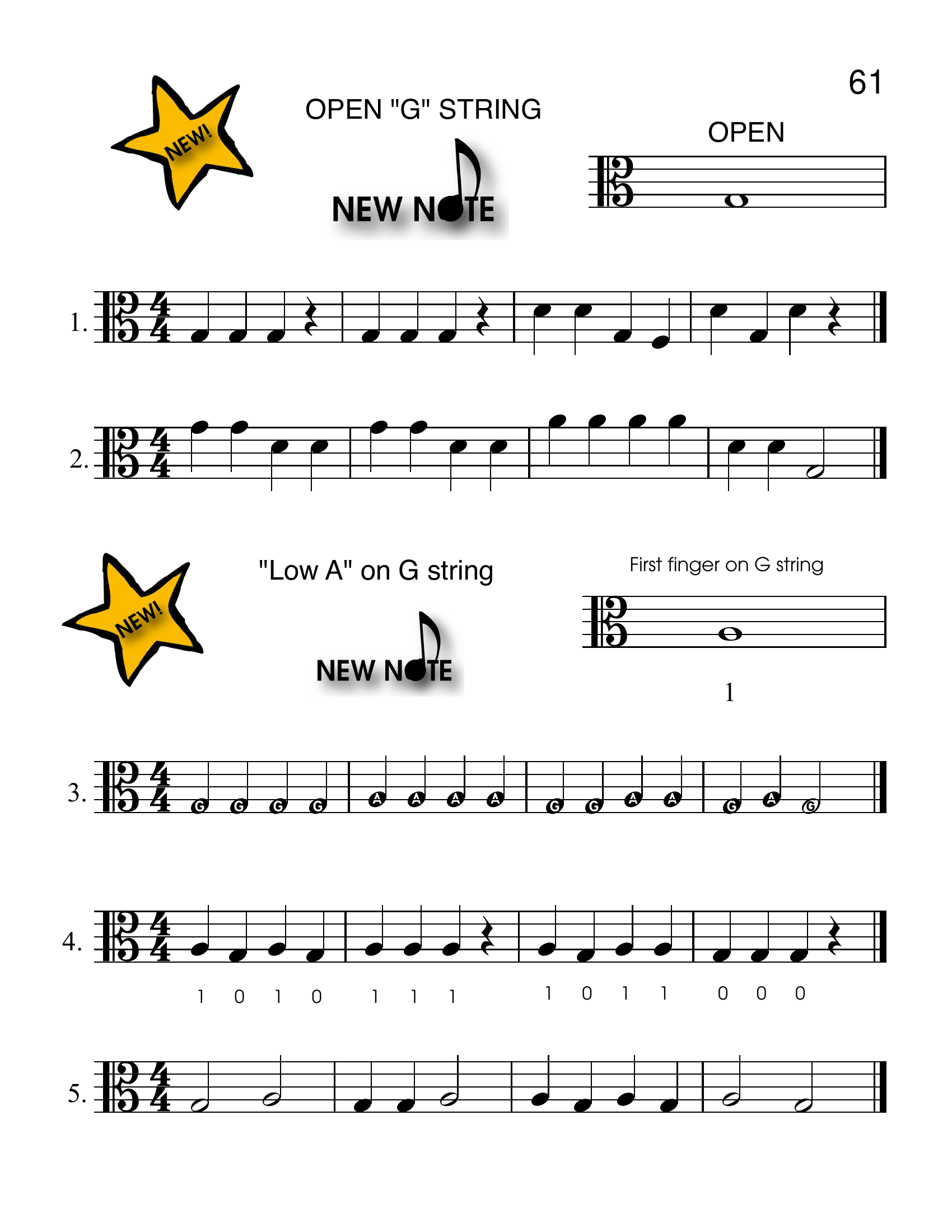 Page 61 from Best Beginning Viola Book for Kids