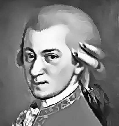 Portrait of Wolfgang Amadeus Mozart from the book