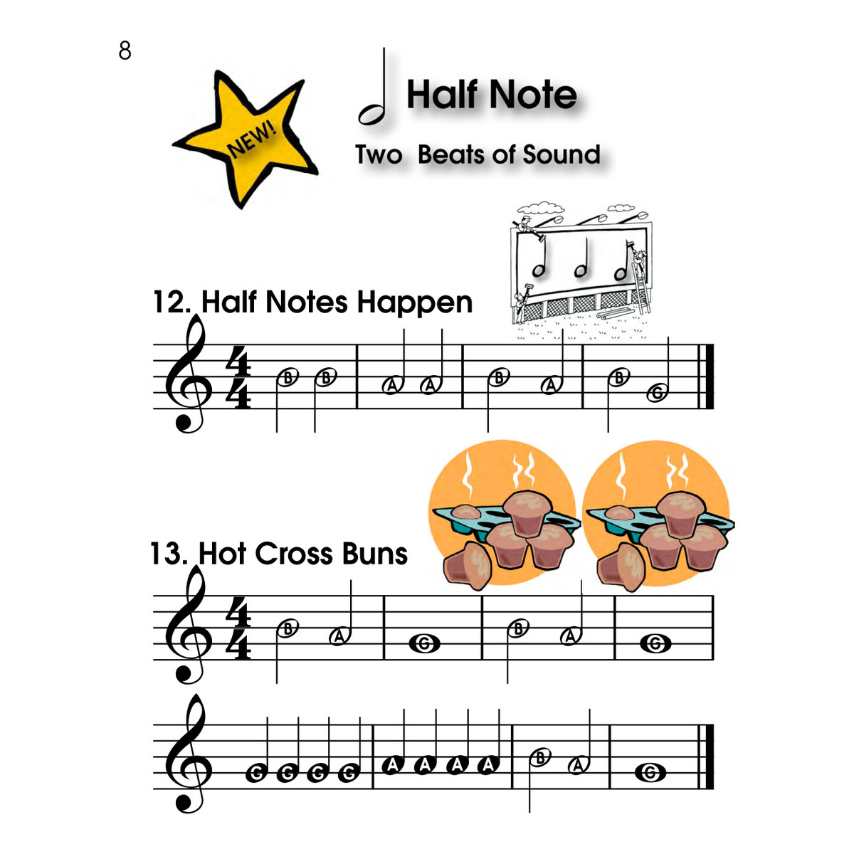 Page 8 of The Beginning Flute Fun Book: A Familiar First Tune