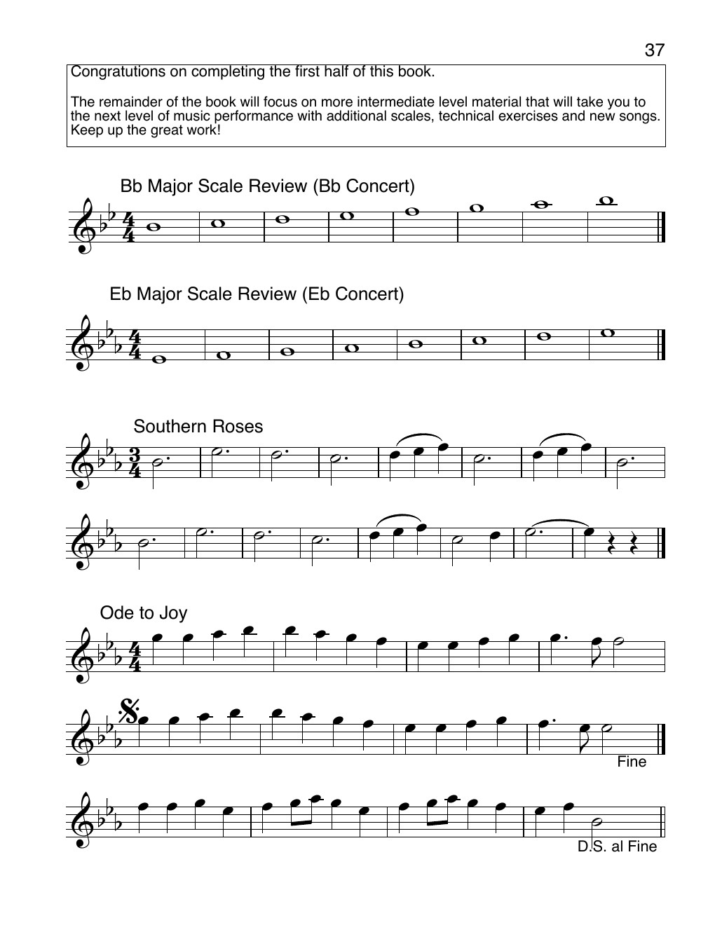 Page 37 transition into intermediate flute material