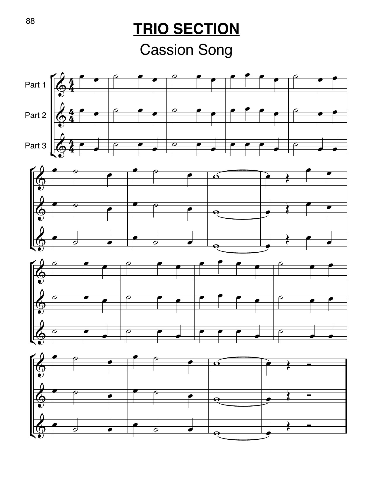 Trio section in Best Beginning Saxophone Book