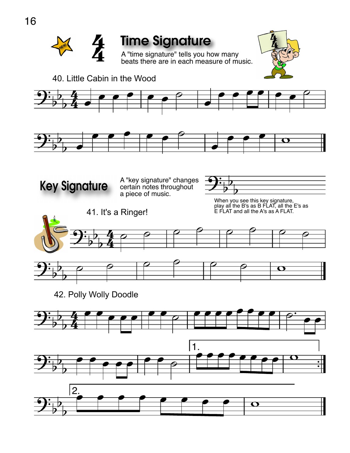 Time and key signature page in Best Beginning Trombone Book