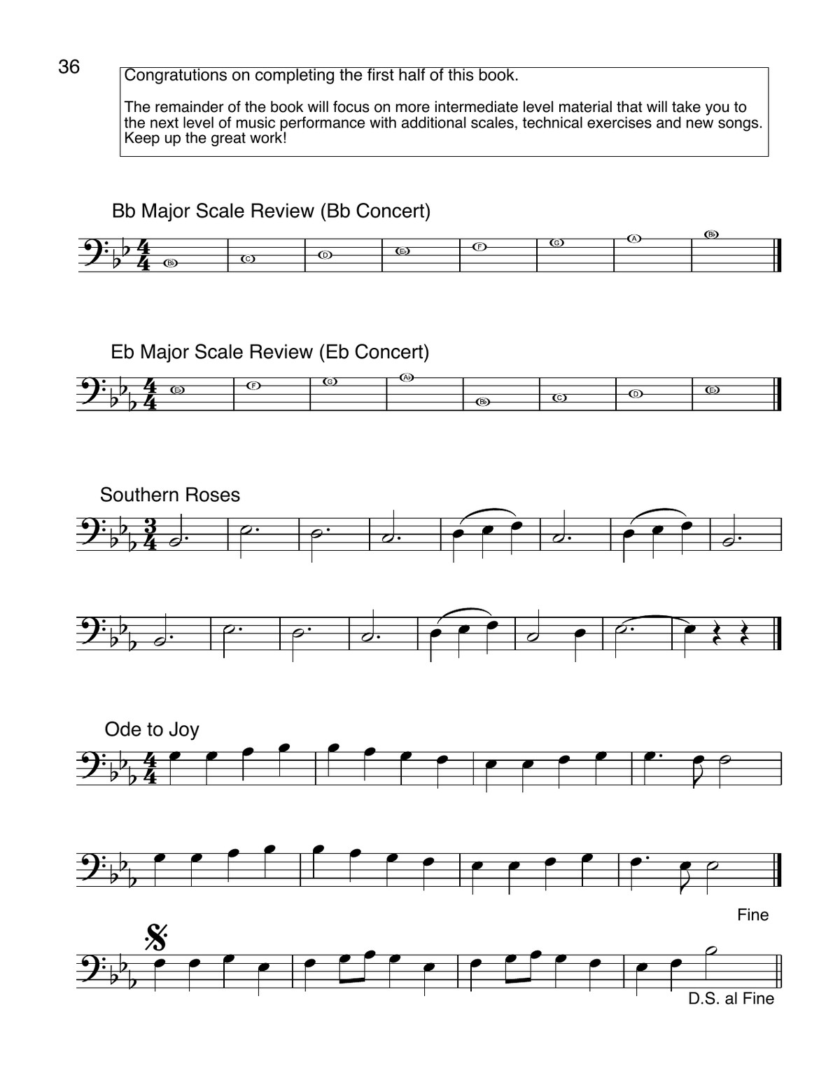 Intermediate transition page in Best Beginning Trombone Book