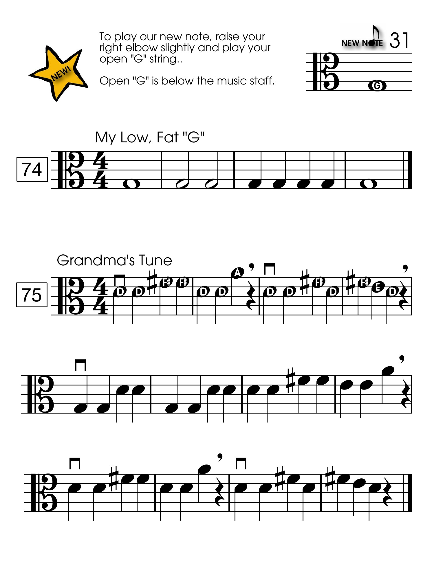 Open G string lesson for beginning viola