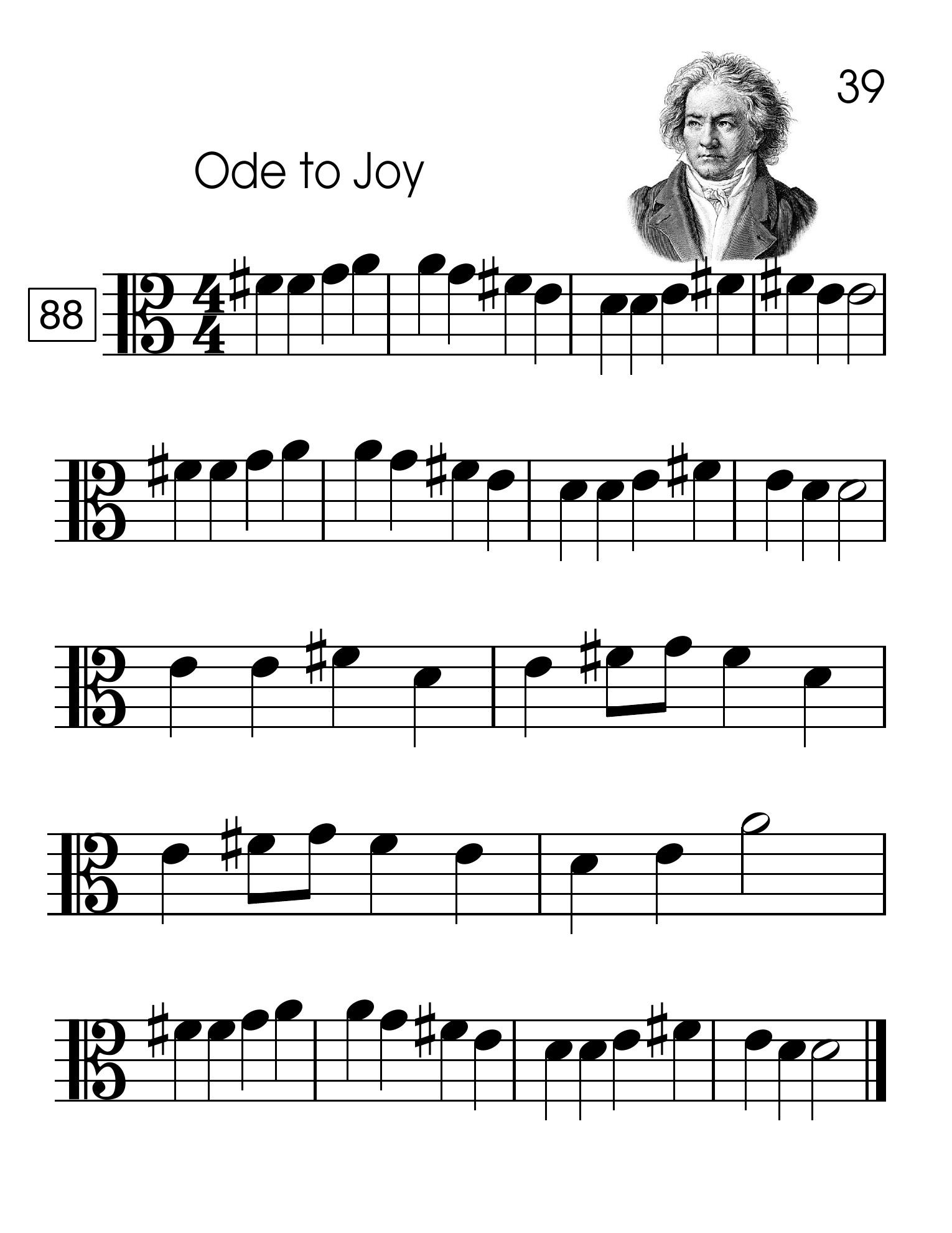 Ode to Joy for beginning viola
